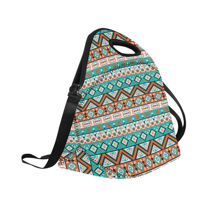 Navajo Style Print Pattern Neoprene Lunch Bag (Model 1669)(Large)-JTAMIGO.COM