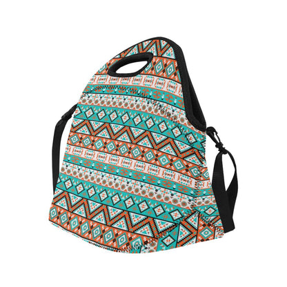 Navajo Style Print Pattern Neoprene Lunch Bag (Model 1669)(Large)-JTAMIGO.COM