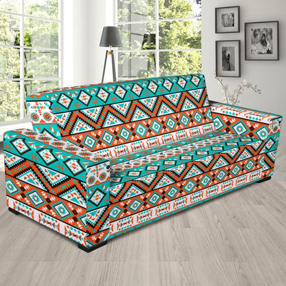 Navajo Style Print Pattern Sofa Slipcover-JTAMIGO.COM