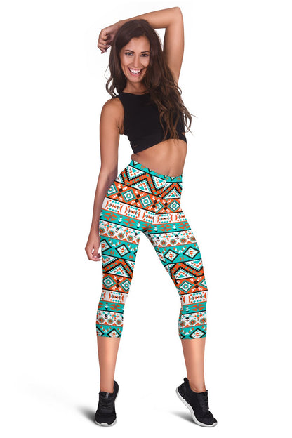 Navajo Style Print Pattern Women Capris