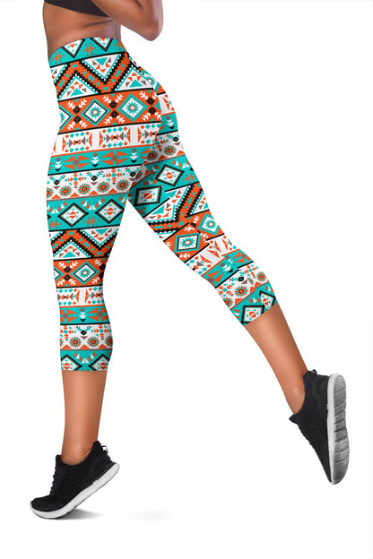 Navajo Style Print Pattern Women Capris