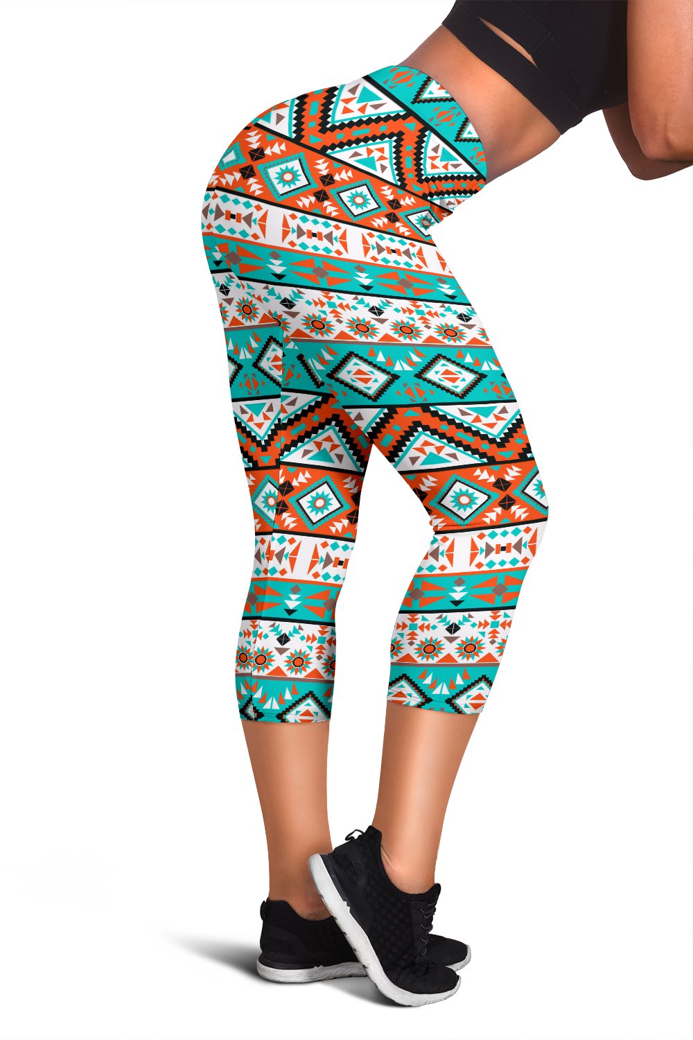 Navajo Style Print Pattern Women Capris