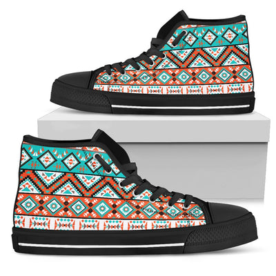 Navajo Style Print Pattern Women High Top Shoes