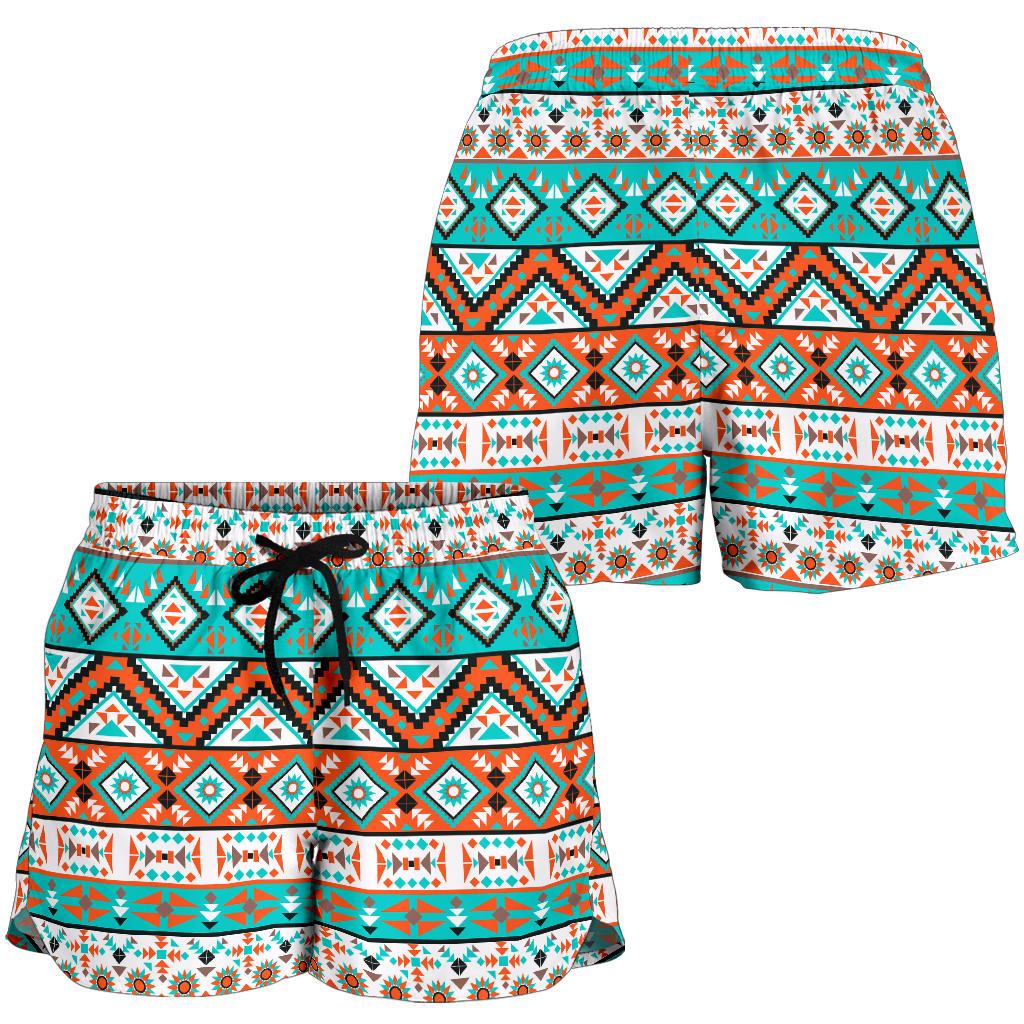 Navajo Style Print Pattern Women Shorts-JTAMIGO.COM