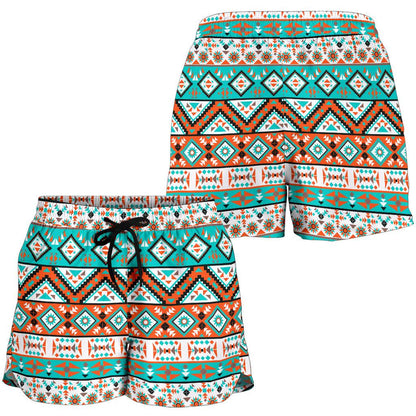 Navajo Style Print Pattern Women Shorts-JTAMIGO.COM