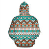 Navajo Style Print Pattern Zip Up Hoodie