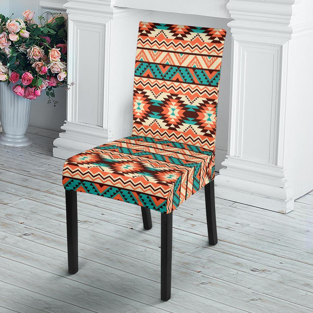 Navajo Western Style Print Pattern Dining Chair Slipcover-JTAMIGO.COM