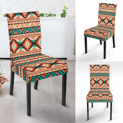 Navajo Western Style Print Pattern Dining Chair Slipcover-JTAMIGO.COM