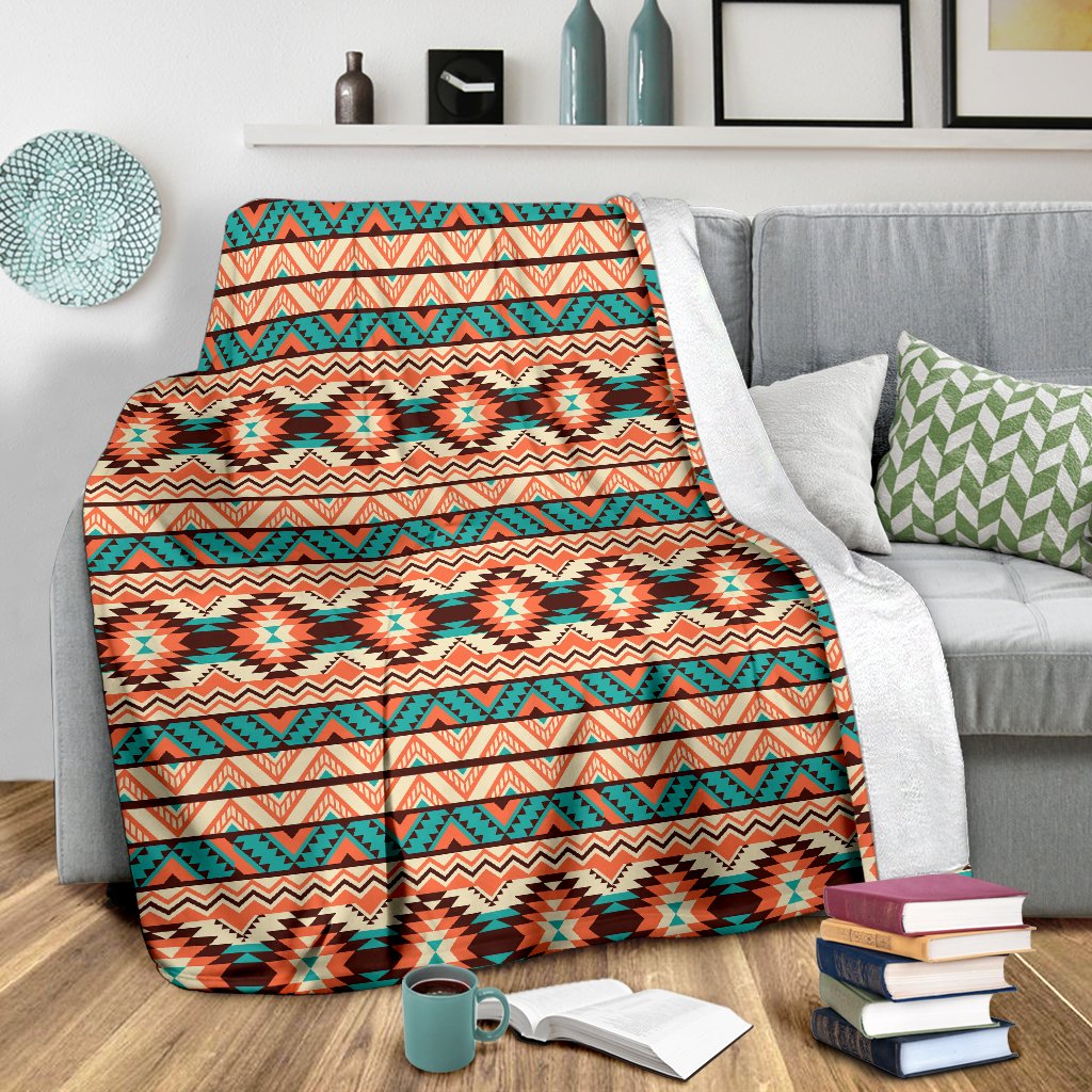 Navajo Western Style Print Pattern Fleece Blanket