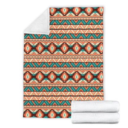 Navajo Western Style Print Pattern Fleece Blanket