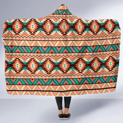 Navajo Western Style Print Pattern Hooded Blanket-JTAMIGO.COM