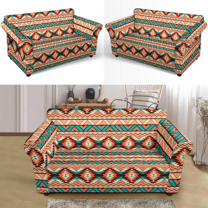 Navajo Western Style Print Pattern Loveseat Slipcover-JTAMIGO.COM