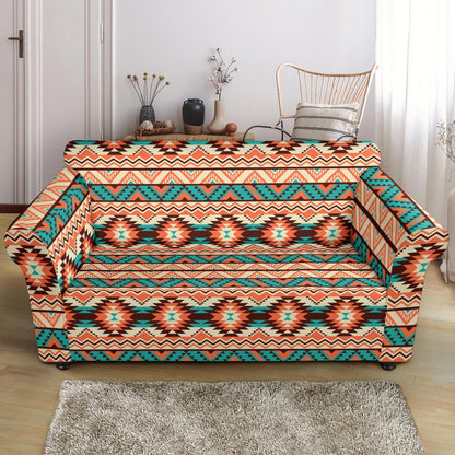 Navajo Western Style Print Pattern Loveseat Slipcover-JTAMIGO.COM