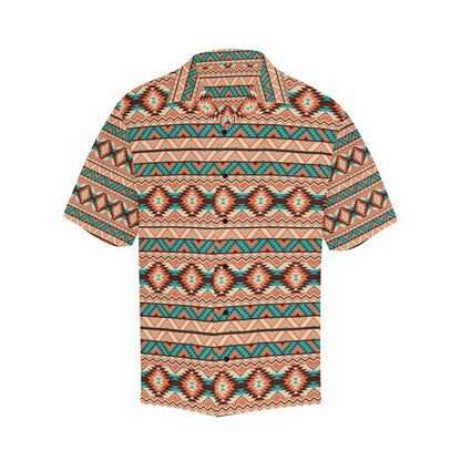 Navajo Western Style Print Pattern Men Aloha Hawaiian Shirt