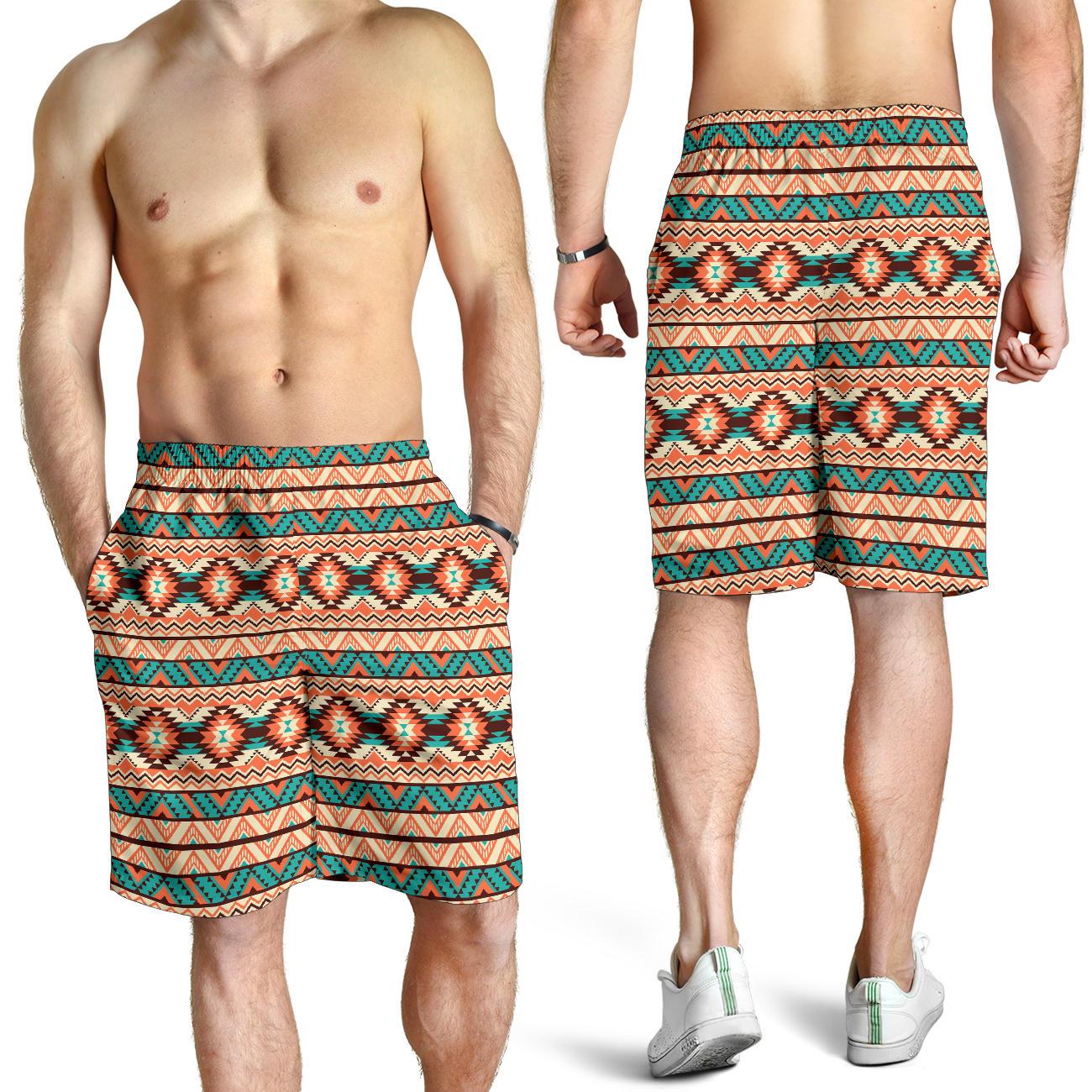Navajo Western Style Print Pattern Mens Shorts-JTAMIGO.COM