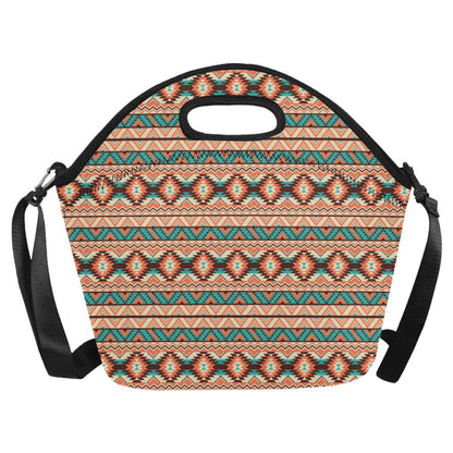 Navajo Western Style Print Pattern Neoprene Lunch Bag (Model 1669)(Large)-JTAMIGO.COM