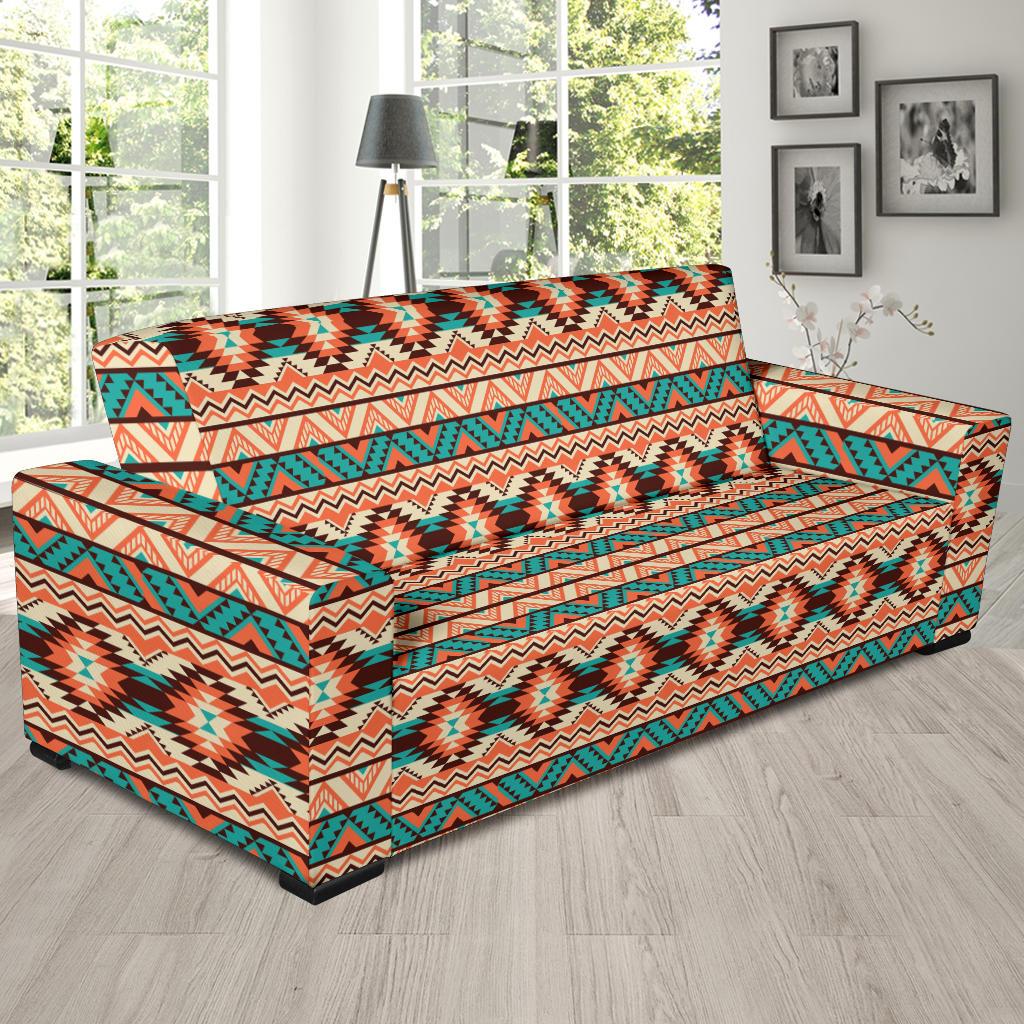 Navajo Western Style Print Pattern Sofa Slipcover-JTAMIGO.COM