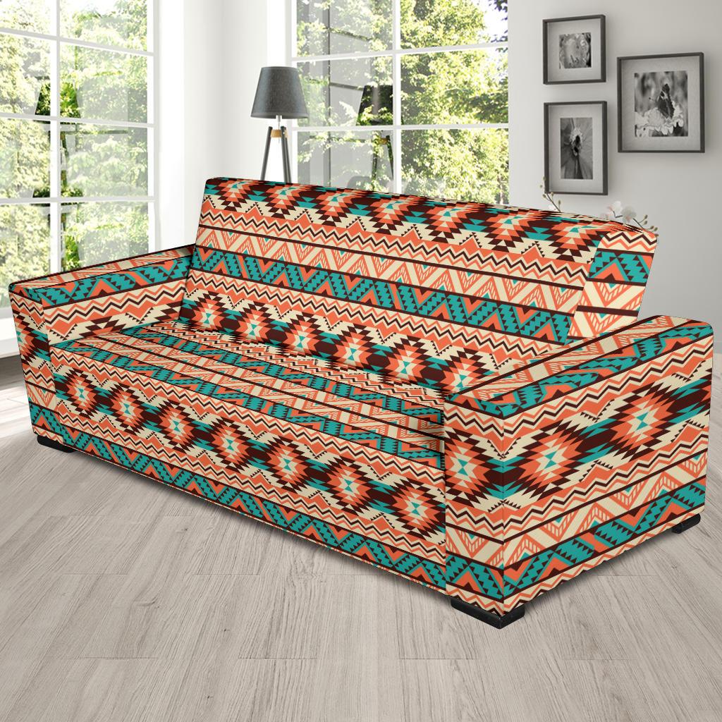 Navajo Western Style Print Pattern Sofa Slipcover-JTAMIGO.COM