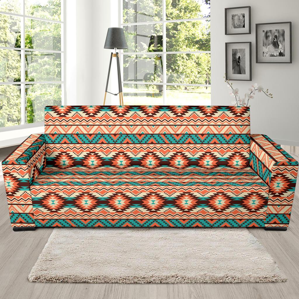 Navajo Western Style Print Pattern Sofa Slipcover-JTAMIGO.COM