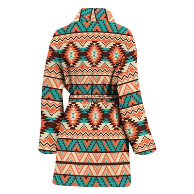 Navajo Western Style Print Pattern Women Bath Robe-JTAMIGO.COM