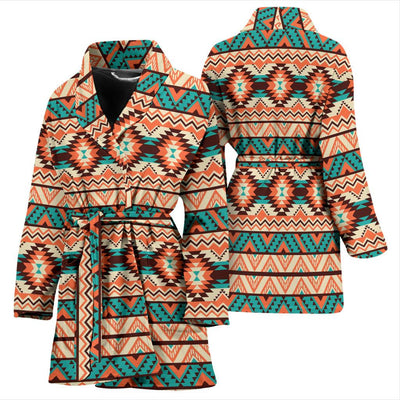 Navajo Western Style Print Pattern Women Bath Robe-JTAMIGO.COM