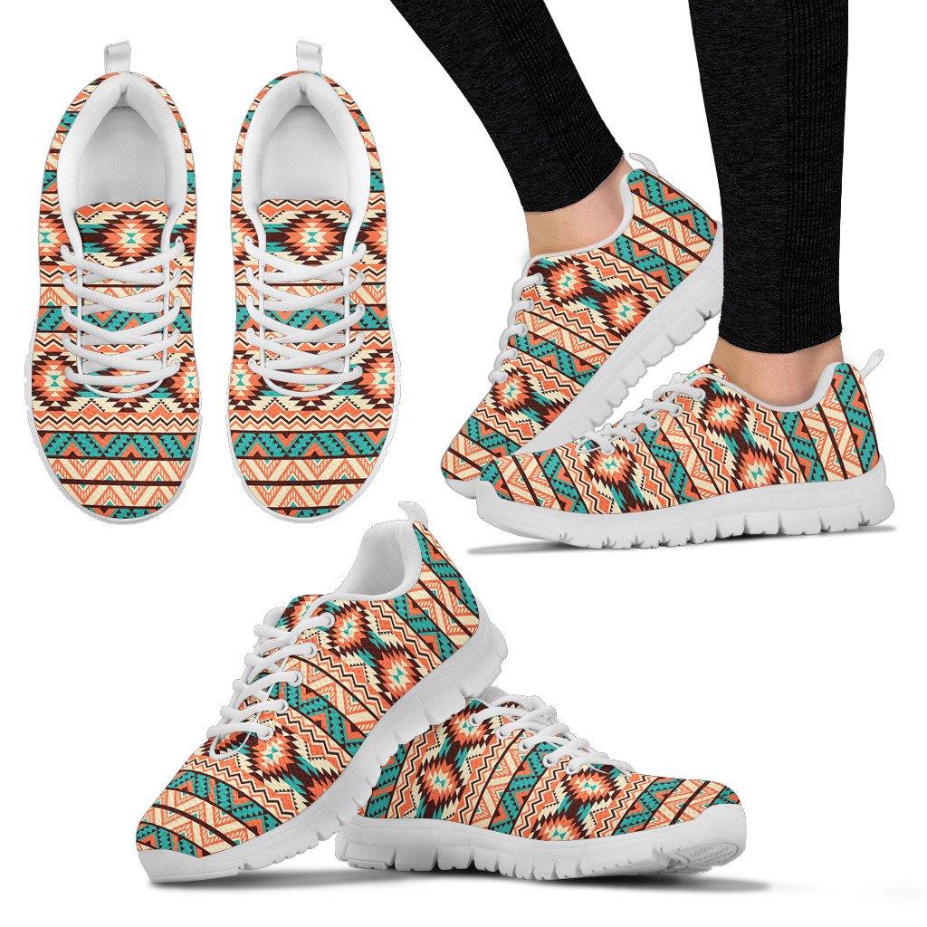 Navajo Western Style Print Pattern Women Sneakers Shoes