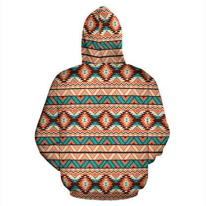 Navajo Western Style Print Pattern Zip Up Hoodie