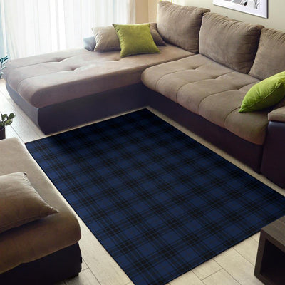 Navy Blue Tartan Plaid Pattern Area Rugs-JTAMIGO.COM