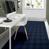 Navy Blue Tartan Plaid Pattern Area Rugs-JTAMIGO.COM