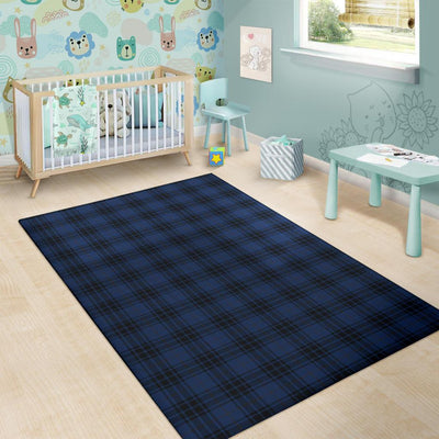 Navy Blue Tartan Plaid Pattern Area Rugs-JTAMIGO.COM