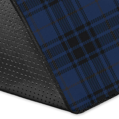 Navy Blue Tartan Plaid Pattern Area Rugs-JTAMIGO.COM