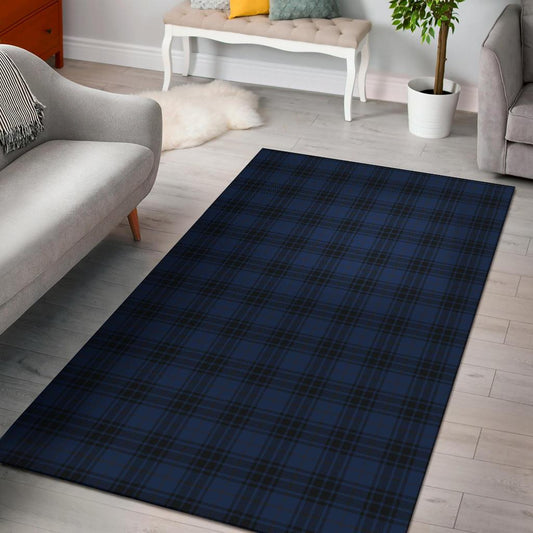 Navy Blue Tartan Plaid Pattern Area Rugs-JTAMIGO.COM
