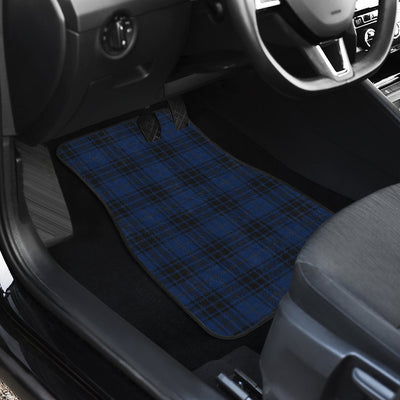 Navy Blue Tartan Plaid Pattern Car Floor Mats