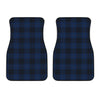 Navy Blue Tartan Plaid Pattern Car Floor Mats