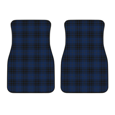 Navy Blue Tartan Plaid Pattern Car Floor Mats