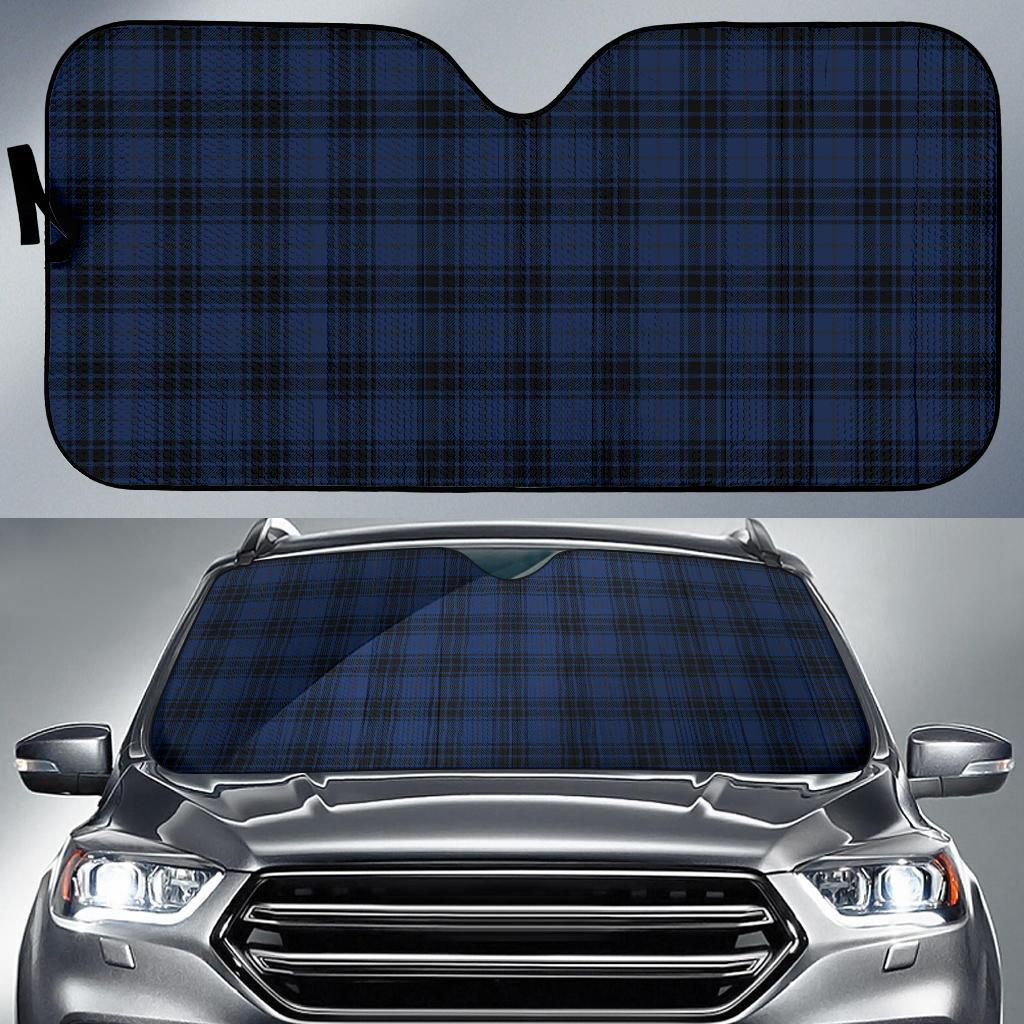 Navy Blue Tartan Plaid Pattern Car Sun Shade For Windshield