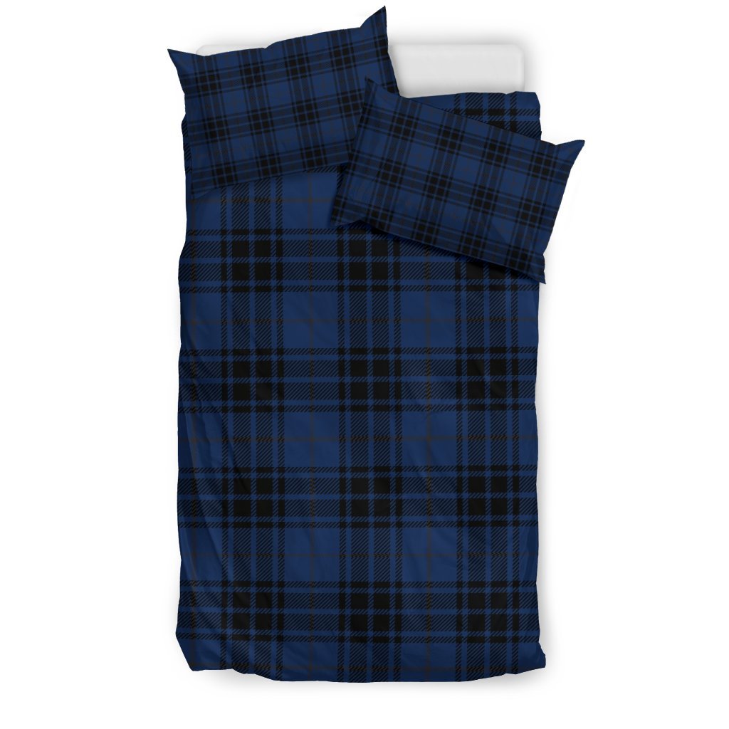 Navy Blue Tartan Plaid Pattern Duvet Cover Bedding Set