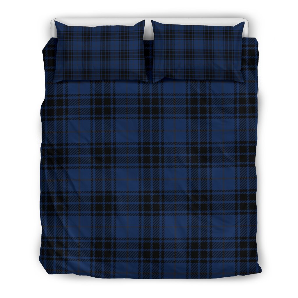 Navy Blue Tartan Plaid Pattern Duvet Cover Bedding Set