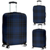 Navy Blue Tartan Plaid Pattern Luggage Cover Protector