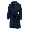 Navy Blue Tartan Plaid Pattern Men Bath Robe-JTAMIGO.COM