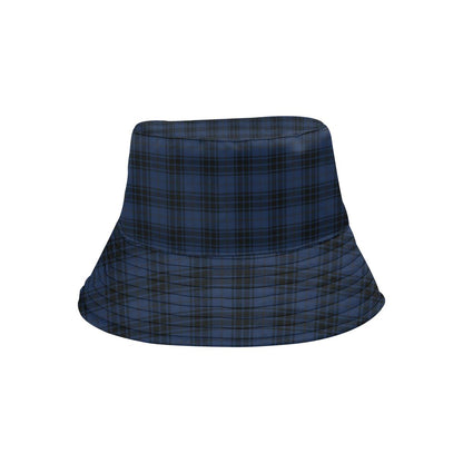 Navy Blue Tartan Plaid Pattern Unisex Bucket Hat