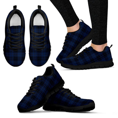 Navy Blue Tartan Plaid Pattern Women Sneakers Shoes