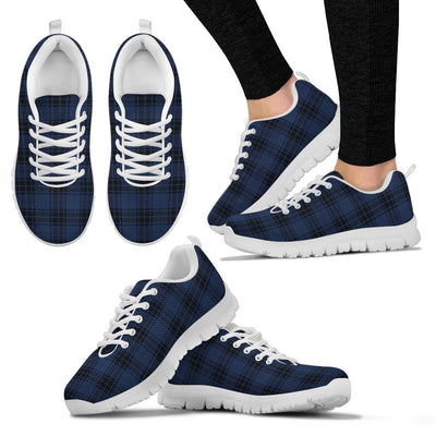 Navy Blue Tartan Plaid Pattern Women Sneakers Shoes