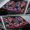 Neon Color Tropical Palm Leaves Car Sun Shade For Windshield
