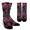 Neon Color Tropical Palm Leaves Crew Socks