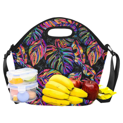 Neon Color Tropical Palm Leaves Neoprene Lunch Bag (Model 1669)(Large)-JTAMIGO.COM