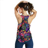 Neon Color Tropical Palm Leaves Women Racerback Tank Top