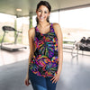 Neon Color Tropical Palm Leaves Women Racerback Tank Top