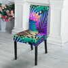 Neon Flower Tropical Palm Leaves Dining Chair Slipcover-JTAMIGO.COM