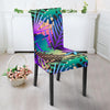 Neon Flower Tropical Palm Leaves Dining Chair Slipcover-JTAMIGO.COM